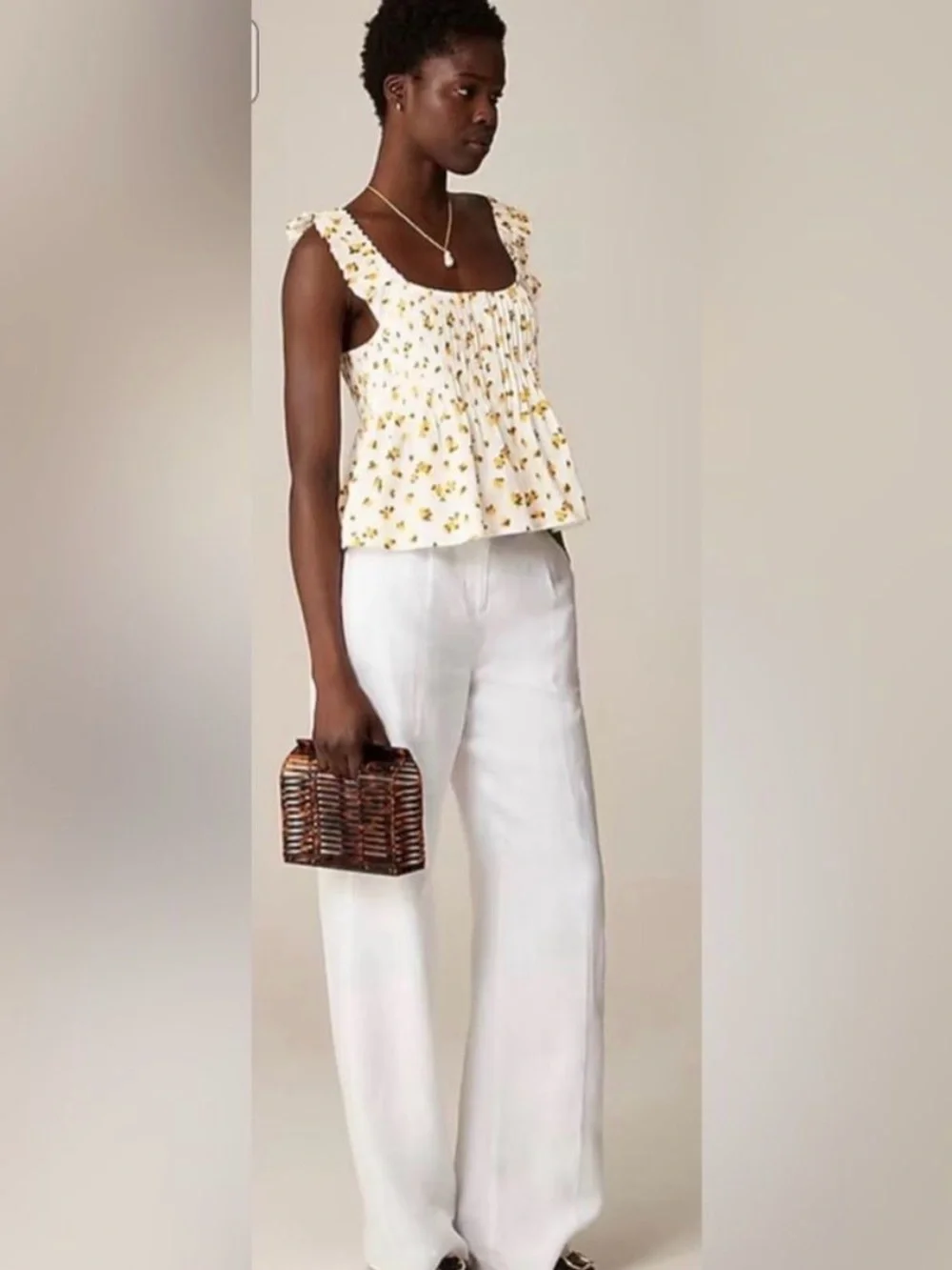 J.Crew Pintuck Peplum Top in Budding Rose Print